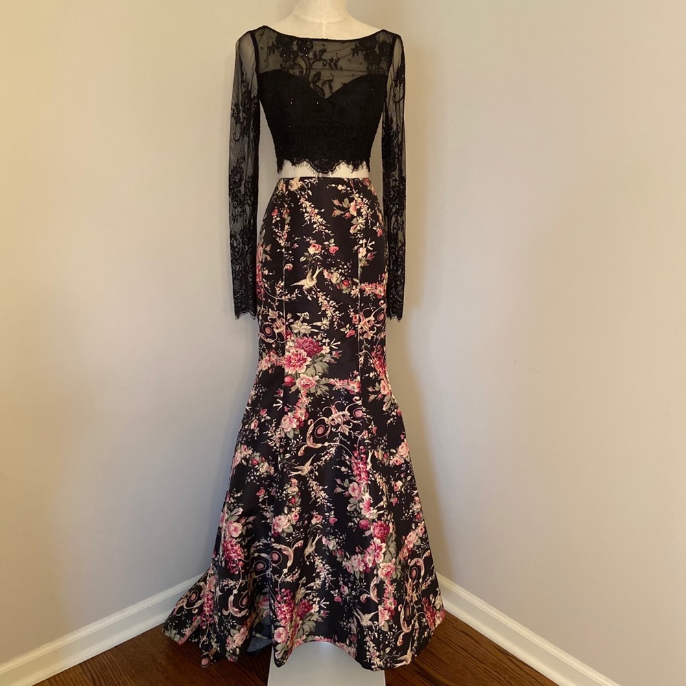 Sherri Hill 2 PC Floral and Lace, Sz 0